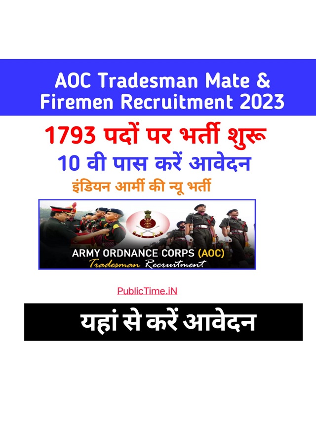 AOC Tradesman Mate & Fireman Recruitment 2023 – Apply Online