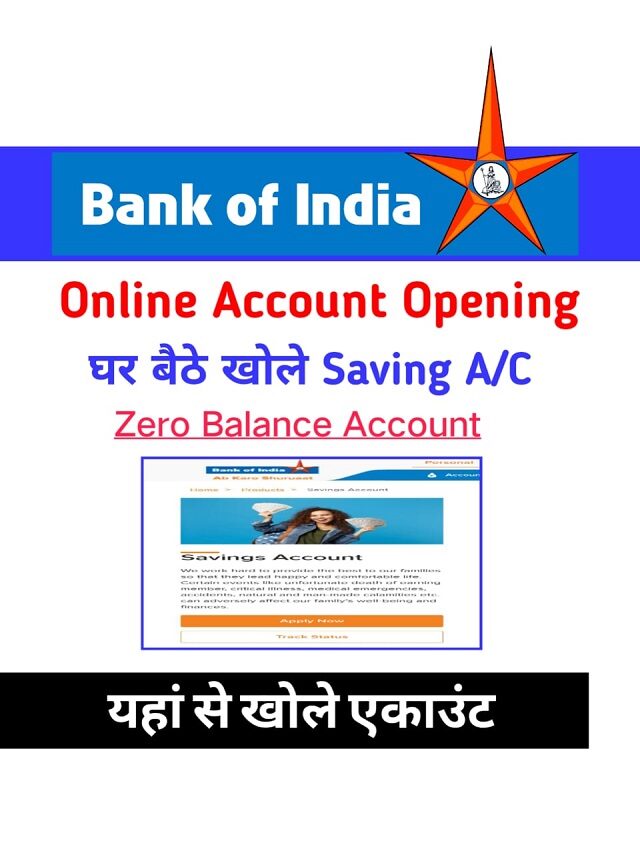 bank of india zero balance account opening online
