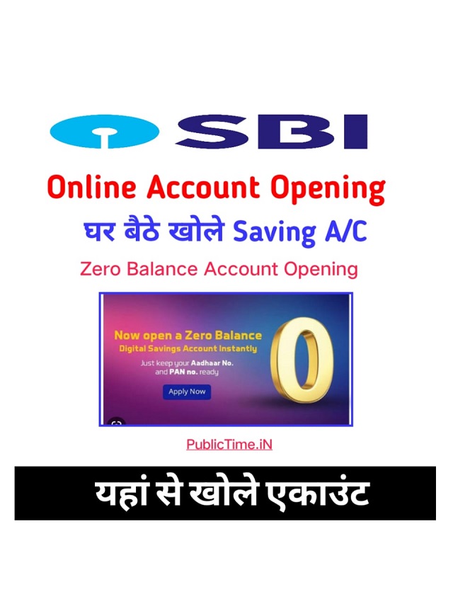 state bank of india zero balance account opening online