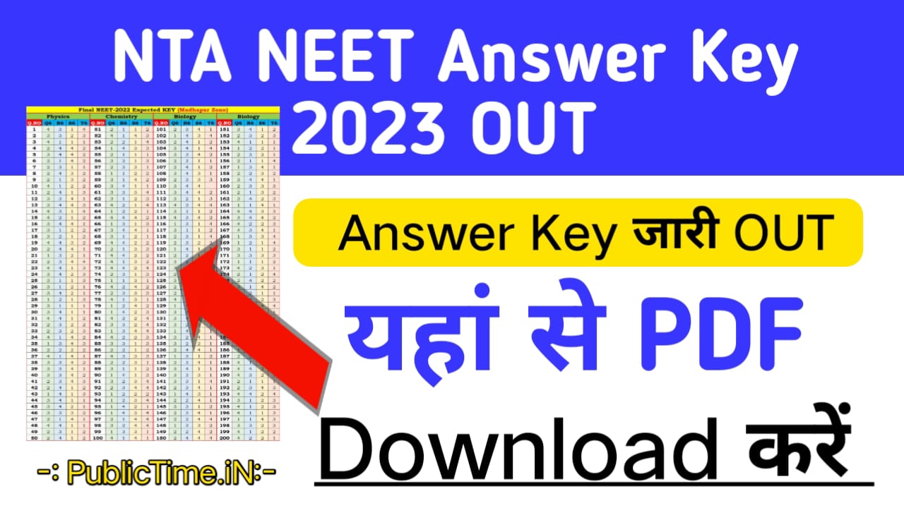 NTA NEET Answer Key 2023 Out At Neet.nta.nic.in, Download Link