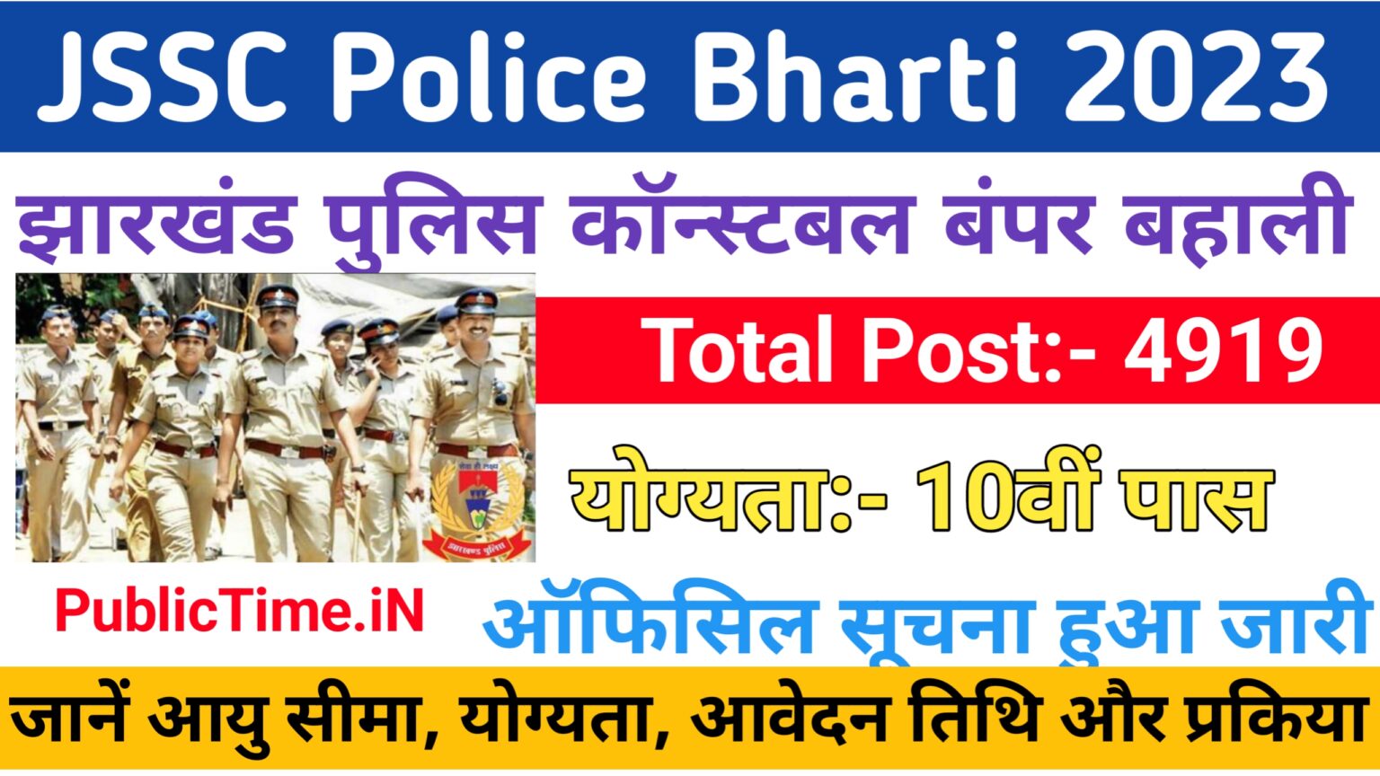 Jharkhand Police Constable Recruitment 2024 JSSC Constable Vacancy