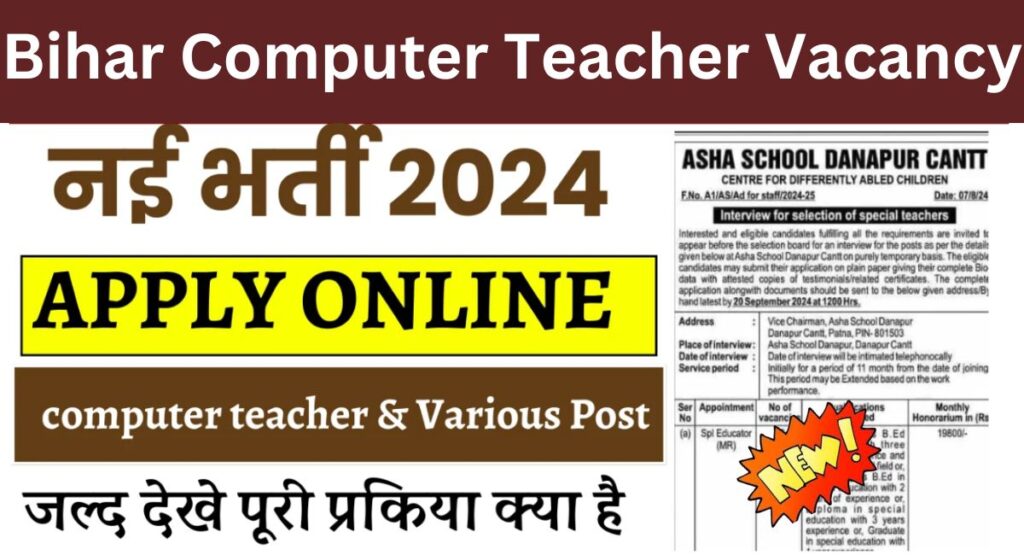 Bihar Computer Teacher Vacancy 2025